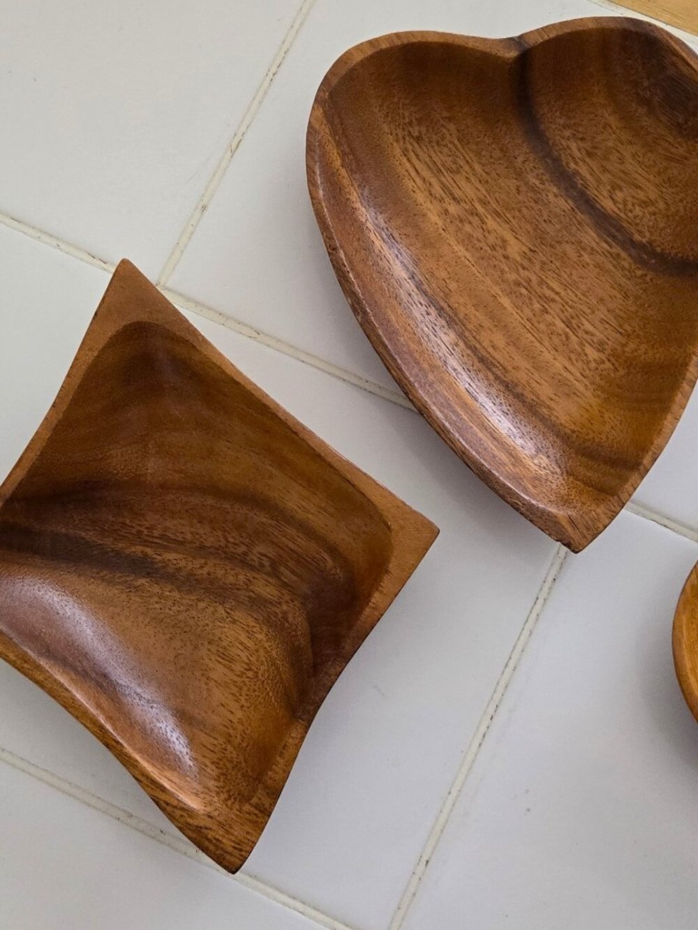 Wood Card Motif Snack Bowels Set of 4